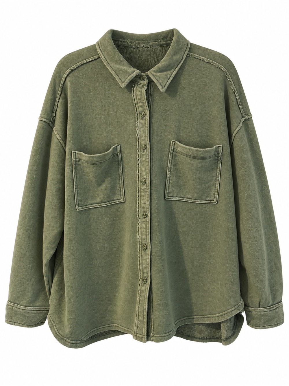 aerie Olive Green Utility Shirt Jacket